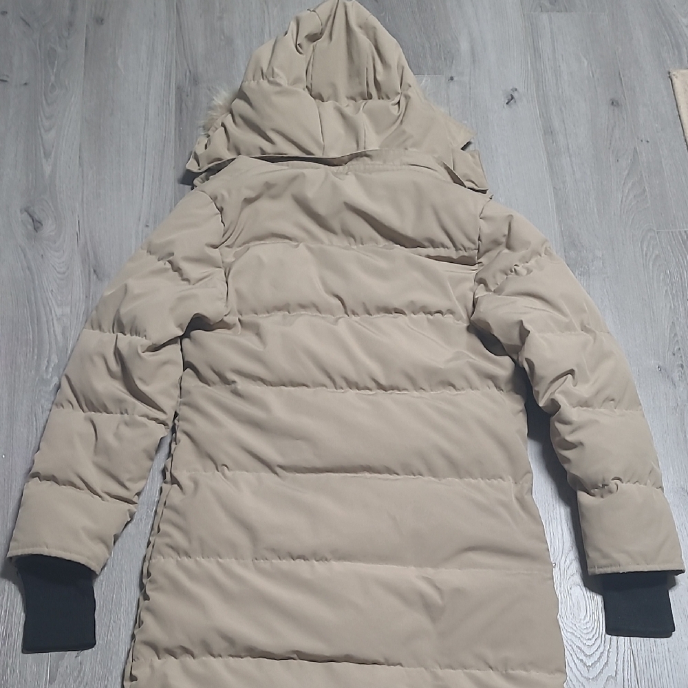 Canada Goose Tan Parka with Fur Trim Style 3035L - Picture 11 of 16